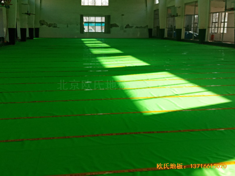河北滄州體育學?；@球館體育地板施工案例2