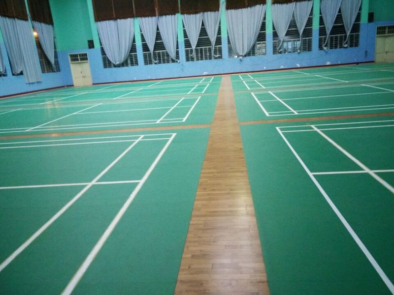江蘇科技大學東校區羽毛球館木地板鋪設工程